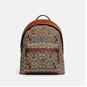 Coach Brown Backpack with Character Design